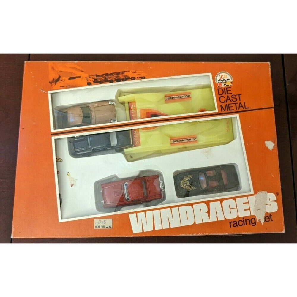 Vintage 1979 Windracers Zee Toys Diecast set w launcher Trans Am 240Z NEW NIP